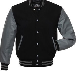 Classic Black and Gray Varsity Jacket